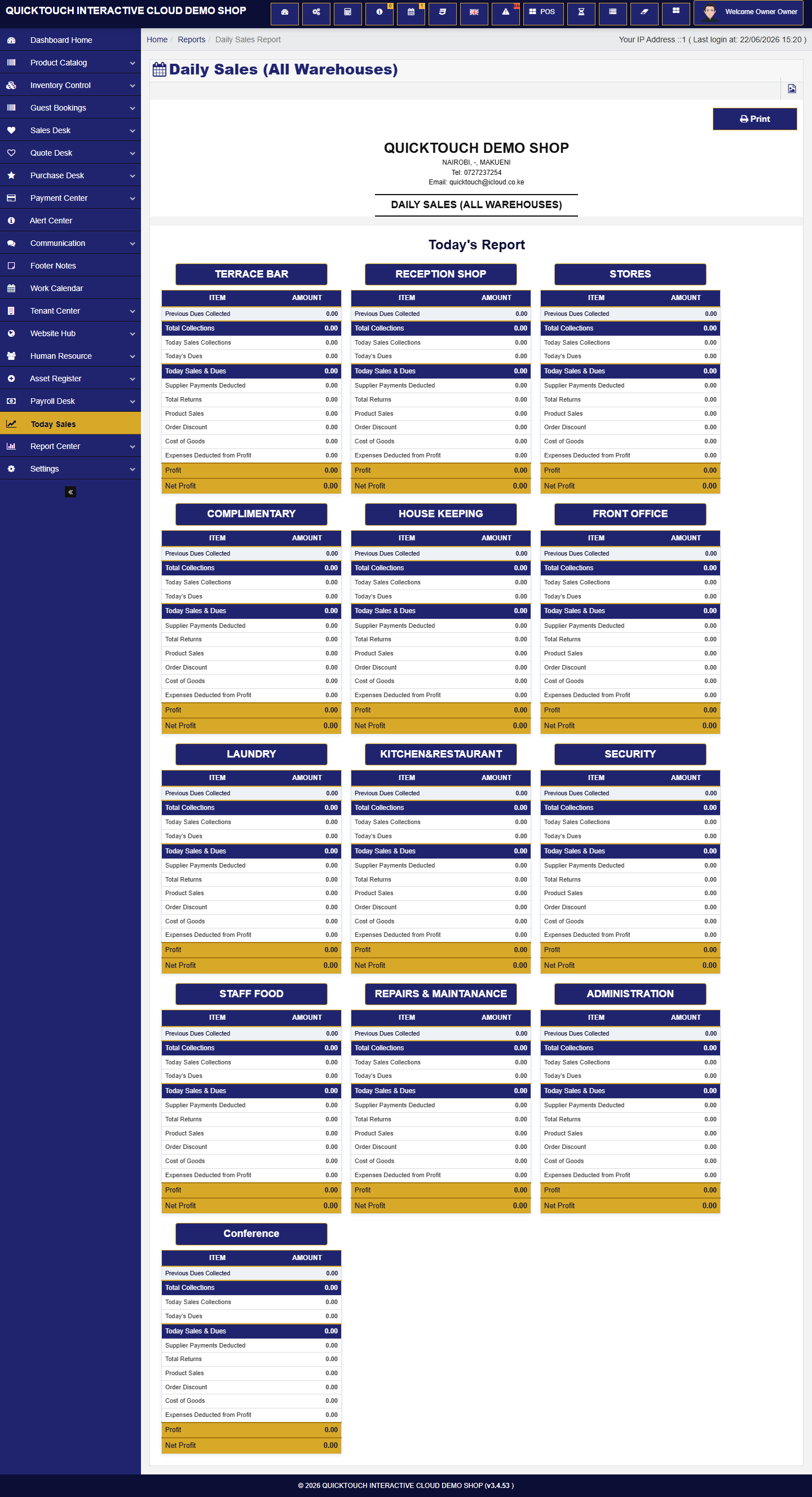 Daily sales report